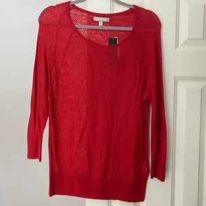 NWT Banana Republic Open Knit Red Sweater - Large